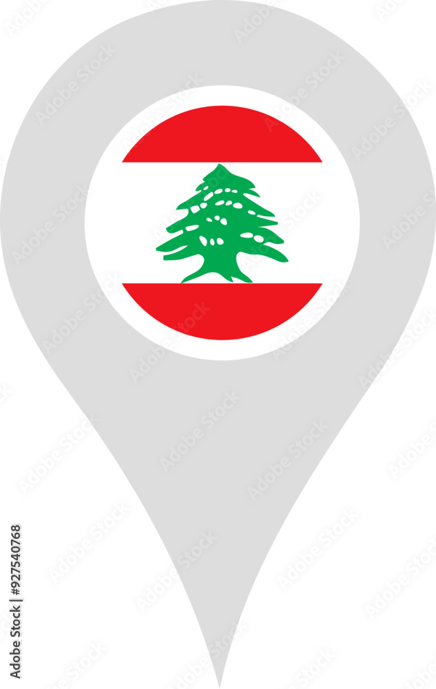 Lebanese Flag Location Pin