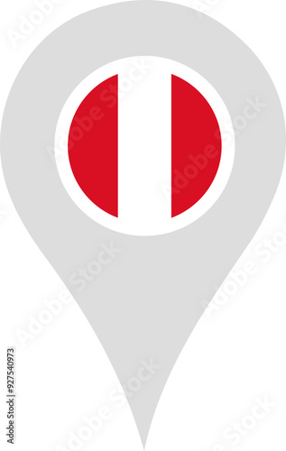 Peru Flag Location Pin