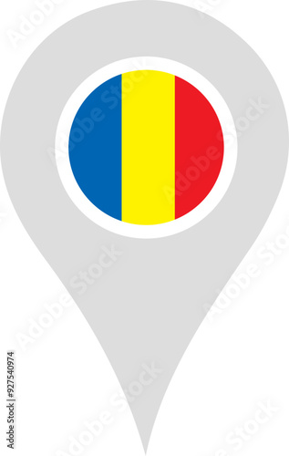 Free Download Romania Flag Location Pin - GFXLoad