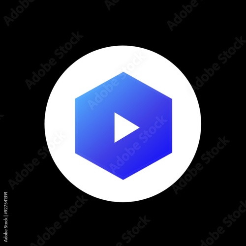 play button on black background