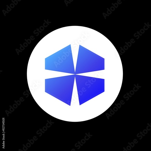 Blue butterfly logo and icon in black background! The logo is isolated from background and easily use for your work! 