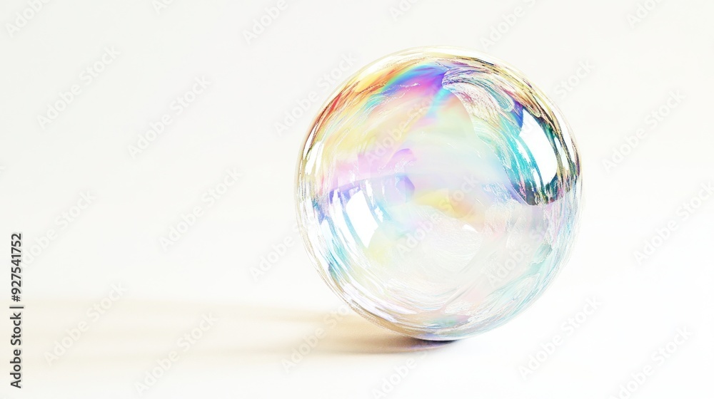 Iridescent Sphere on White Background Iridescent Sphere on White Background