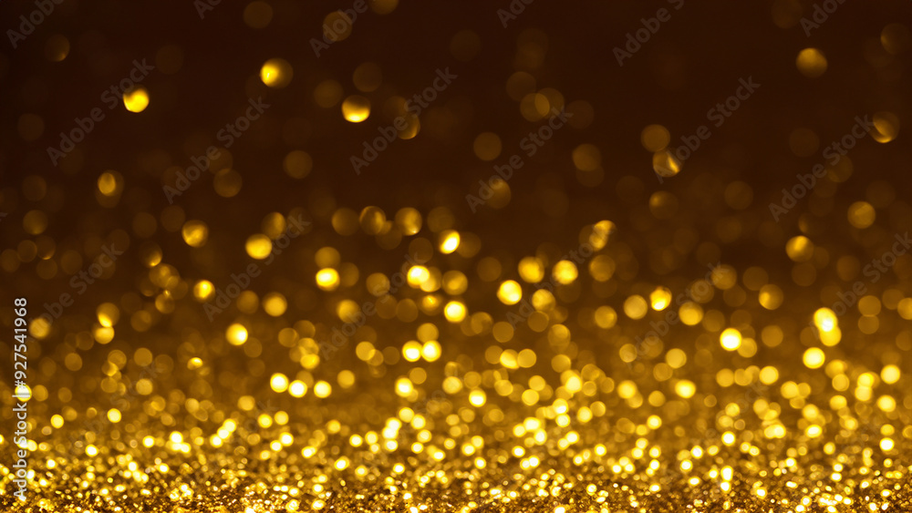 Golden glitter lights on isolated on dark background. Golden glitter lights on isolated on dark background.