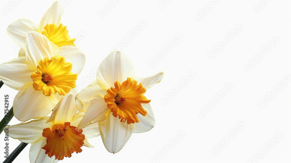 Obraz premium A cheerful display of blooming daffodils.