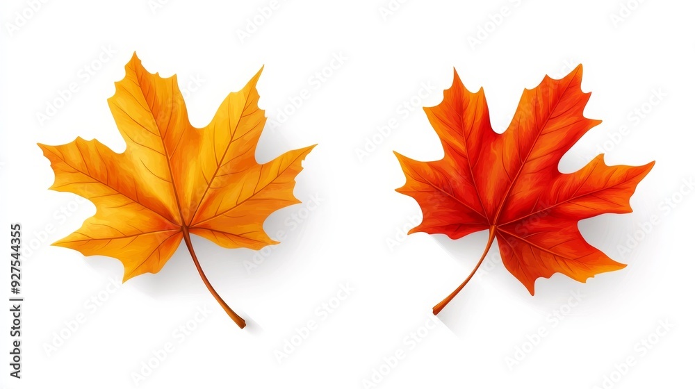 Vivid maple leaf on white Vivid maple leaf on white