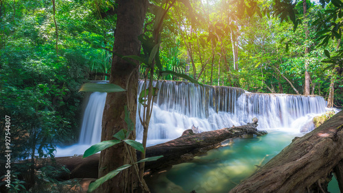 Fototapeta Naklejka Na Ścianę i Meble -  Beauty in nature, amazing waterfall in tropical forest of national park, Thailand