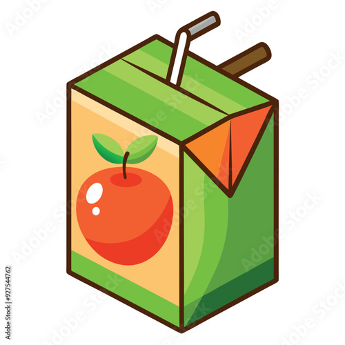 Apple Juice Box Vector Design Illustration