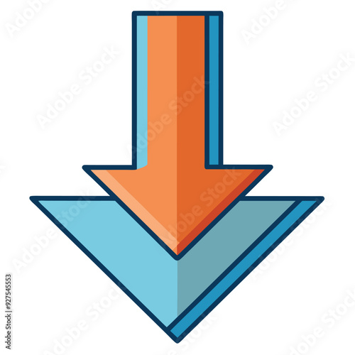 Arrow Pointing Down Vector Design Illustration