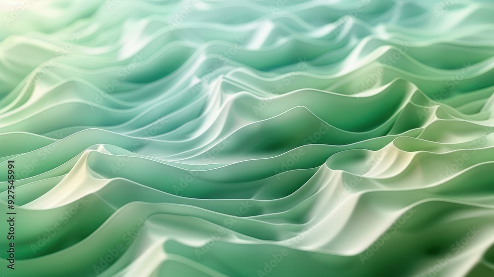 Obraz premium Abstract Green Waves