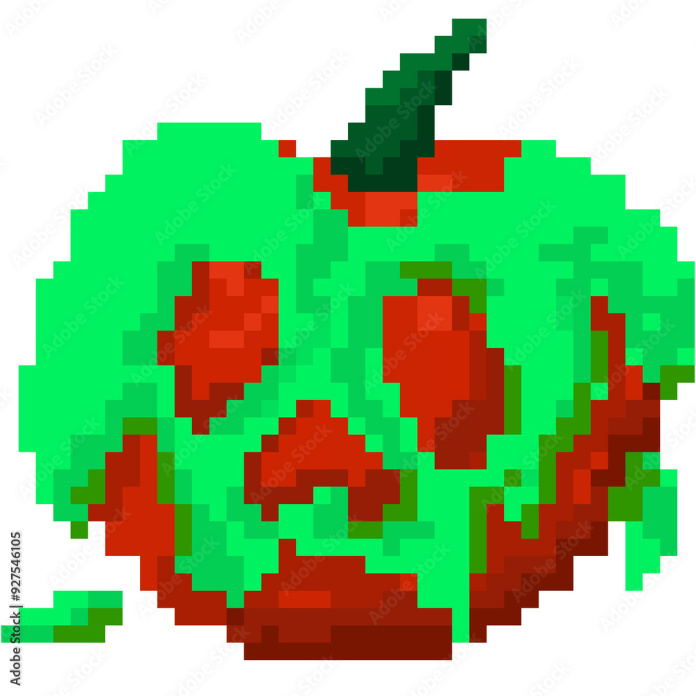 Halloween - Poisoned apple in 8 bit pixel art Halloween - Poisoned apple in 8 bit pixel art