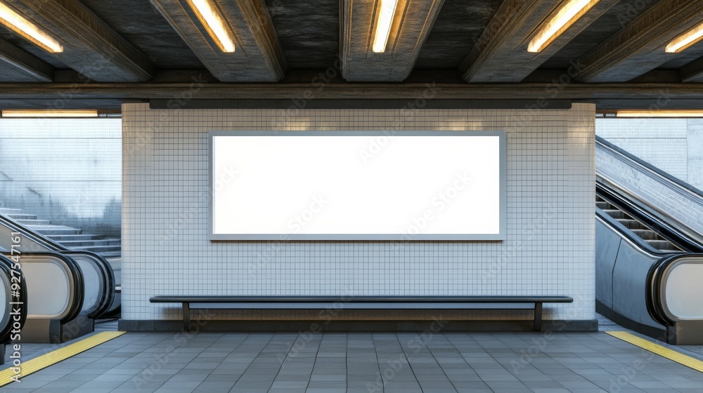 Fototapeta premium Blank subway billboard