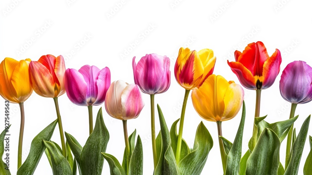 Tulip close-up on white background