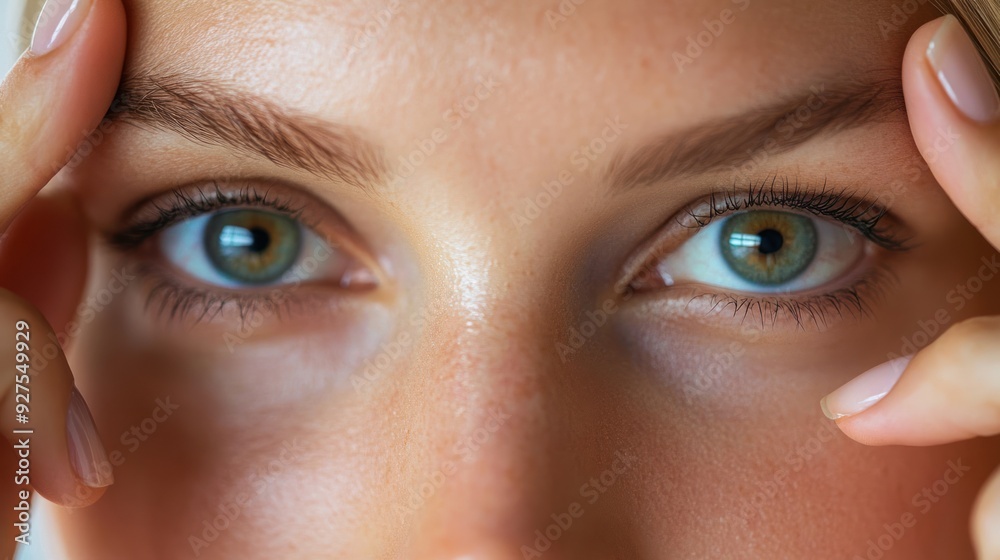 Close-Up of Woman Touching Eye Area - Detailed close-up of a woman's face gently touching the skin around her eye, highlighting natural beauty and skincare focus. Close-Up of Woman Touching Eye Area - Detailed close-up of a woman's face gently touching the skin around her eye, highlighting natural beauty and skincare focus.