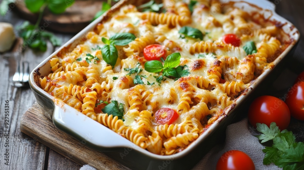 Pasta with BBQ chicken, cheese, veggies