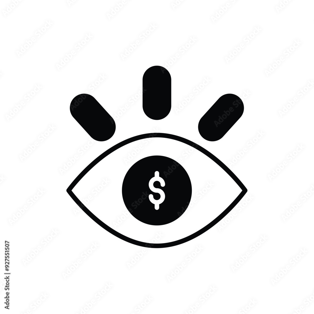 Fototapeta premium vision glyph icon with white background vector stock illustration