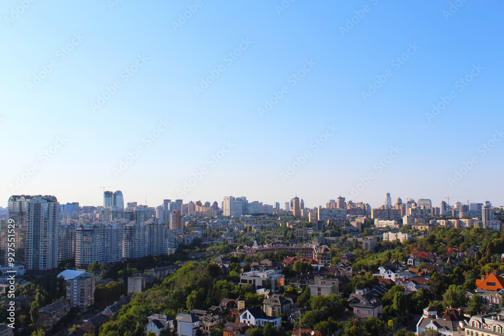 Fototapeta premium city ​​skyline, beautiful view of the city of Kyiv, Ukraine