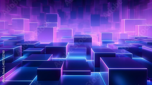 3d rendering of purple and blue abstract geometric background. Scene for advertising  technology  showcase  banner  game  sport  cosmetic  business  metaverse. Sci-Fi Illustration. Product display