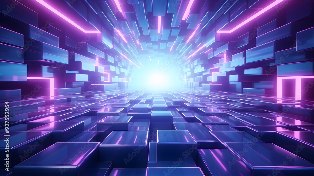 3d rendering of purple and blue abstract geometric background. Scene for advertising, technology, showcase, banner, game, sport, cosmetic, business, metaverse. Sci-Fi Illustration. Product display 3d rendering of purple and blue abstract geometric background. Scene for advertising, technology, showcase, banner, game, sport, cosmetic, business, metaverse. Sci-Fi Illustration. Product display