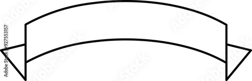 Curved Banner Ribbon Vector Ribbon Banners Simple Flat Design