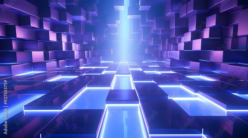 3d rendering of purple and blue abstract geometric background. Scene for advertising, technology, showcase, banner, game, sport, cosmetic, business, metaverse. Sci-Fi Illustration. Product display 3d rendering of purple and blue abstract geometric background. Scene for advertising, technology, showcase, banner, game, sport, cosmetic, business, metaverse. Sci-Fi Illustration. Product display