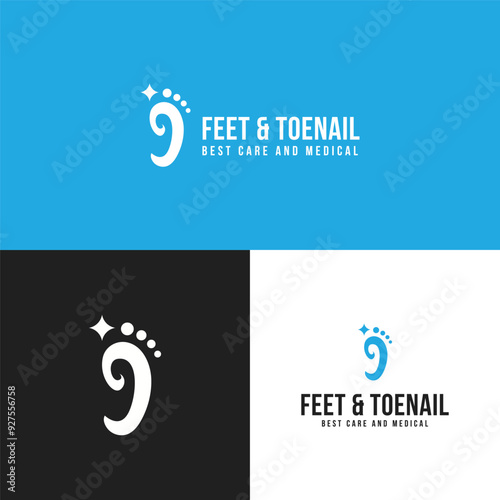 creative treatment feet and toenail icon logo design vector illustration. silhouette feet and toenail care mark symbol logo vector design template isolated on white background