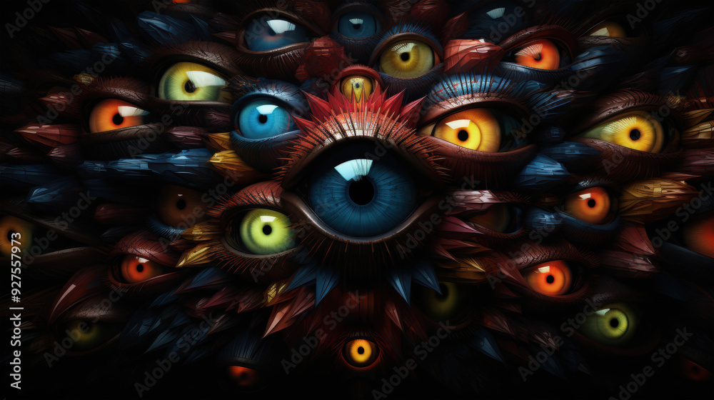 A Multitude of Watchful Eyes Emerging from the Depths of an Abyssal Realm A Multitude of Watchful Eyes Emerging from the Depths of an Abyssal Realm