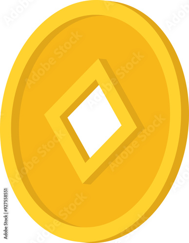 Chinese gold coin vector.
Isolated chinese copper coin vector. photo