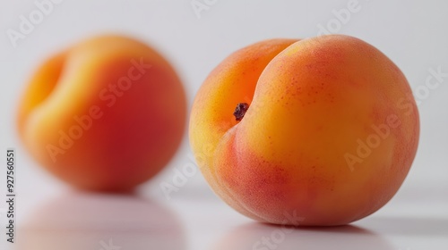 76. "A close-up of a fresh apricot on a white background, showcasing its nutrient-rich qualities and vibrant color