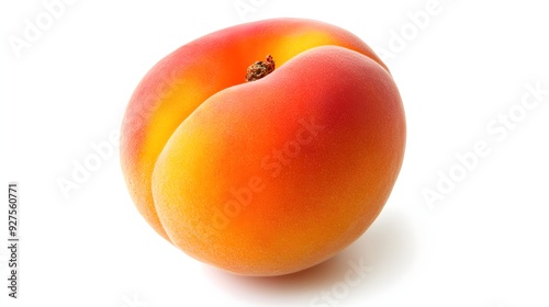 76. "A close-up of a fresh apricot on a white background, showcasing its nutrient-rich qualities and vibrant color