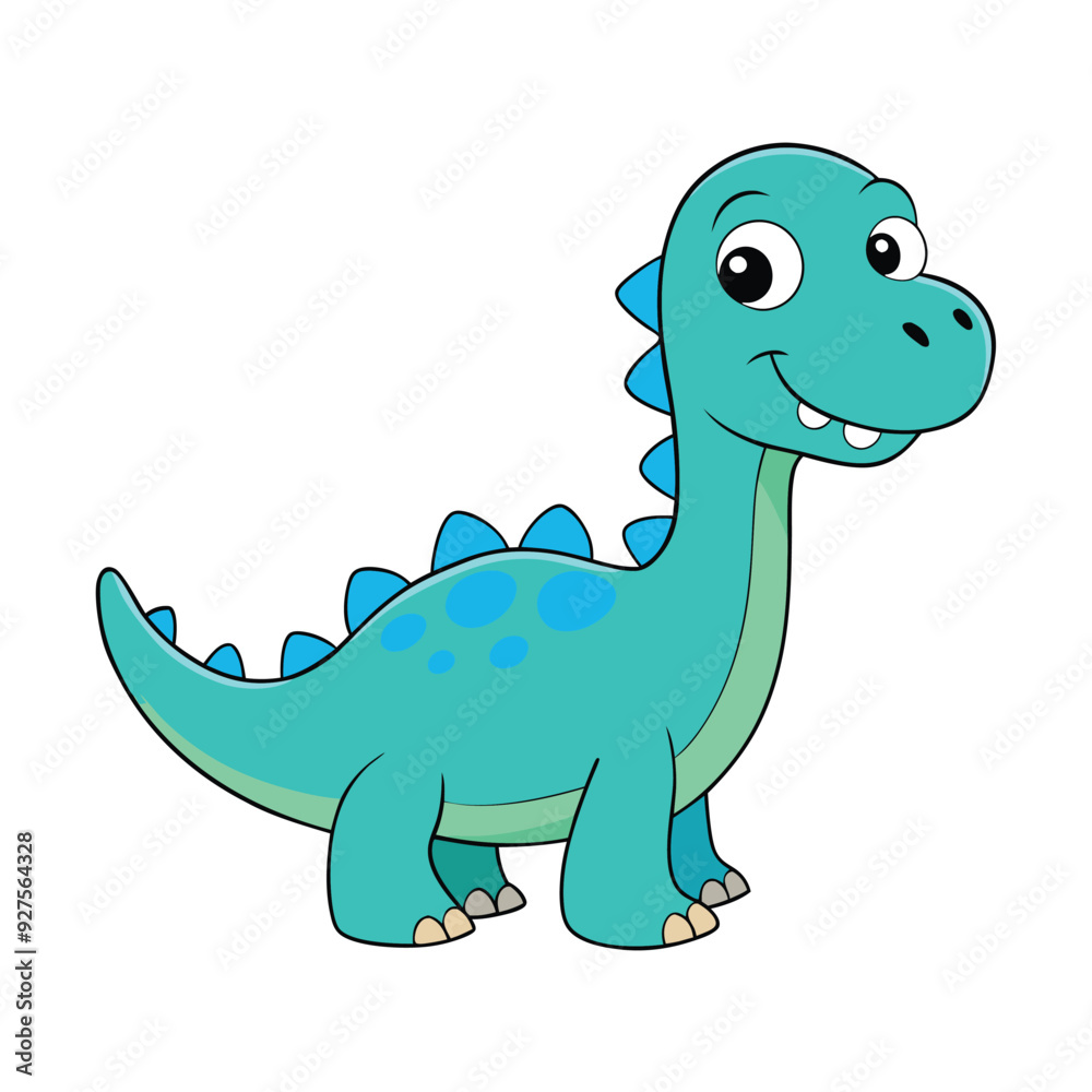 Naklejka premium Friendly dinosaur cartoon clipart vector illustrations, perfect for kids' designs and decor.