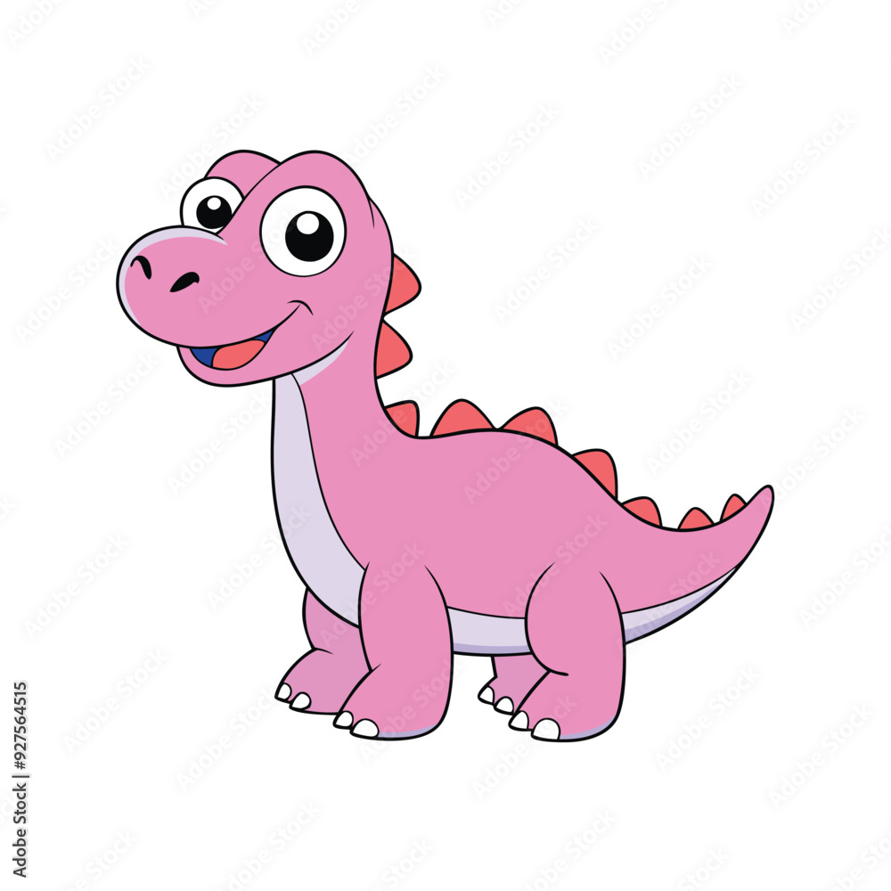 Fototapeta premium Friendly dinosaur cartoon clipart vector illustrations, perfect for kids' designs and decor.