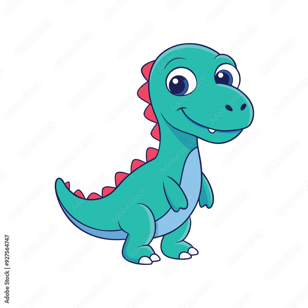 Naklejka premium Friendly dinosaur cartoon clipart vector illustrations, perfect for kids' designs and decor.