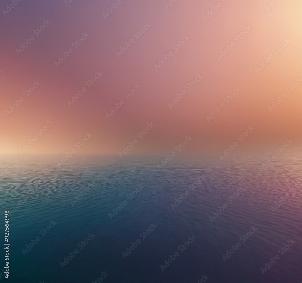 Fototapeta premium large body water with bright sunset in the background
