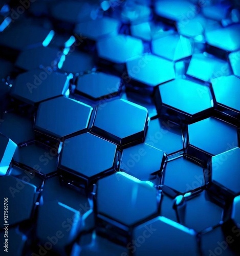 blue hexagons background