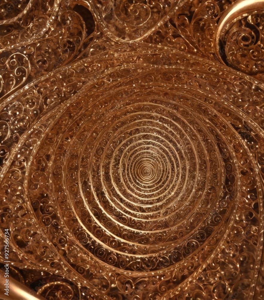 Fototapeta premium close up gold plate with swirls