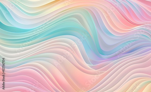 Abstract background with wavy lines and a gradient of color, Pastel shades of pink, blue, green and yellow, with a topographic line pattern for a web banner design template