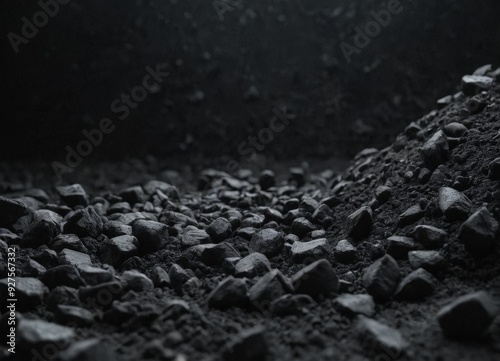 pile coal in the dark
