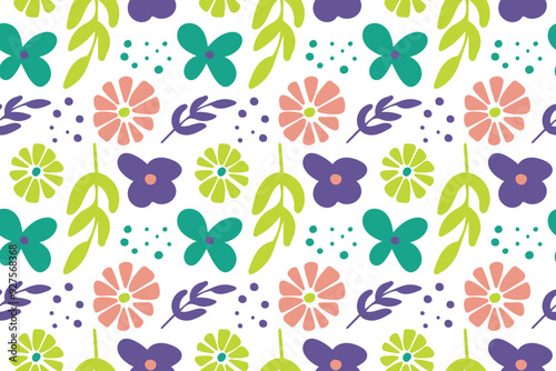 seamless repeating pattern with flowers. vector illustration