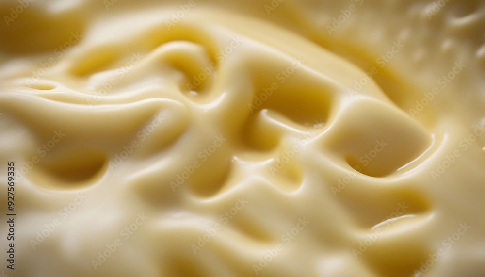 Close-up of Creamy Yellow Sauce with Swirling Texture Close-up of Creamy Yellow Sauce with Swirling Texture