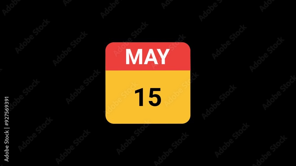 15 May Calendar icon Animation 15 May Calendar icon Animation