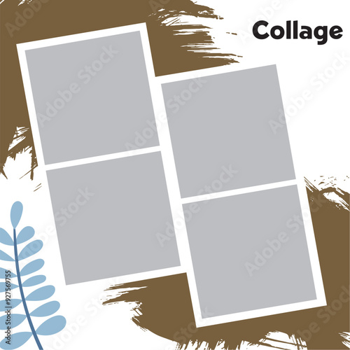 4 photo collage template. vector illustration, new collections