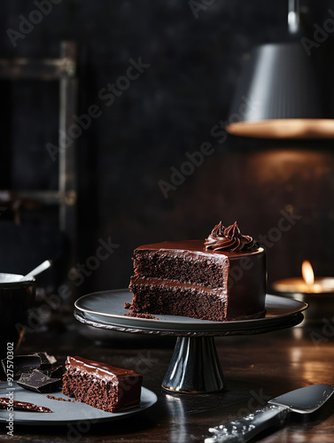 chocolate cake on a plate