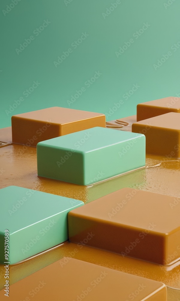 group orange and green boxes