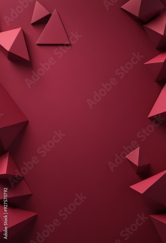 red origaal background with paper triangles photo