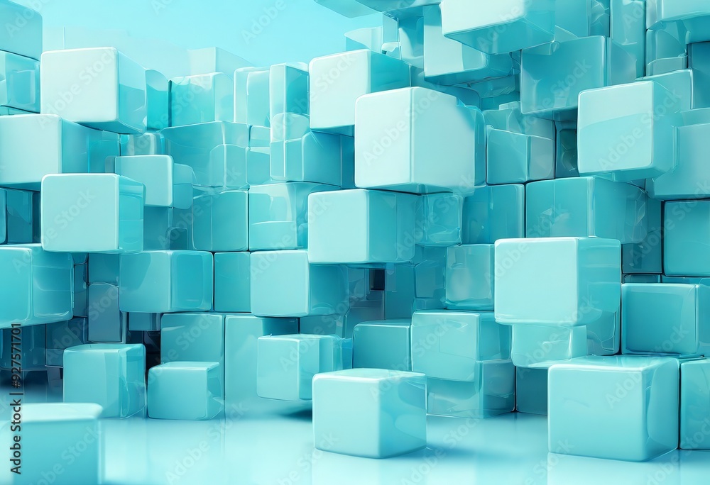 Obraz premium large pile blue cubes