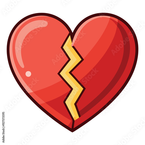 Broken Heart Icon for Emotional and Symbolic Designs