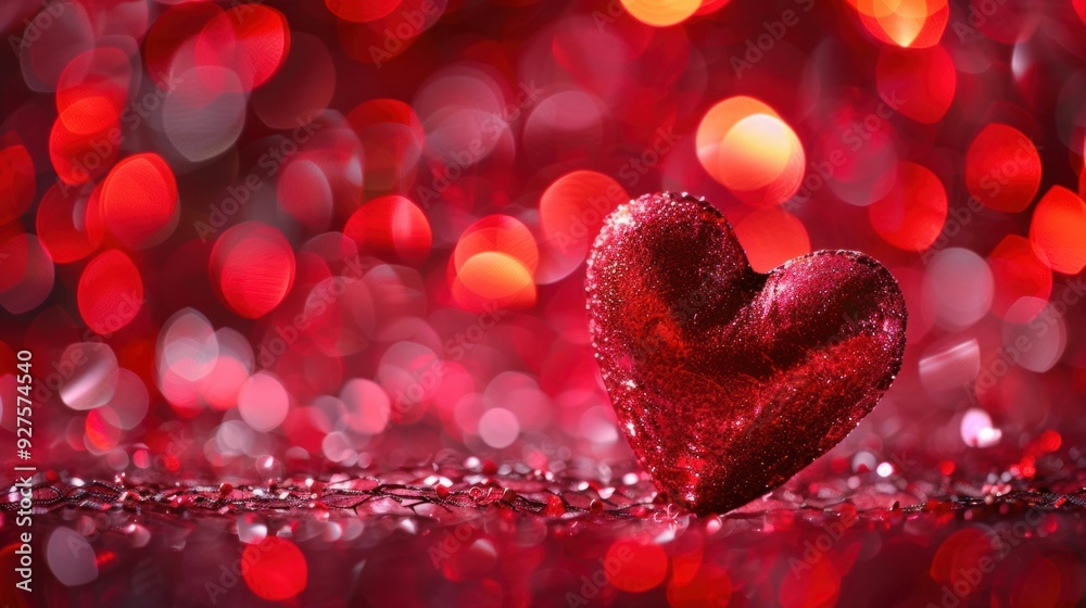 A three-dimensional red heart on a blurred red background, symbolizing love and passion A three-dimensional red heart on a blurred red background, symbolizing love and passion