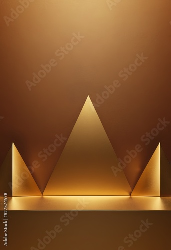 gold shelf with three lights on it photo