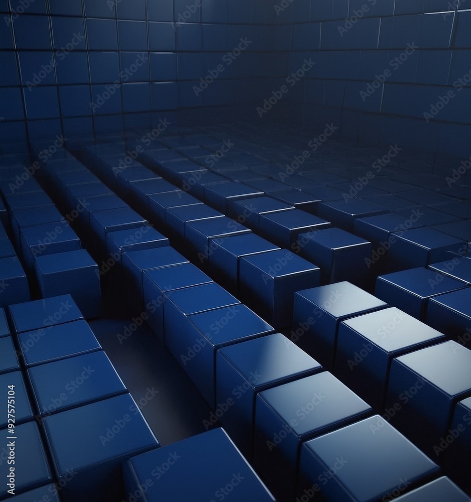 Obraz premium 3d blue cubes background