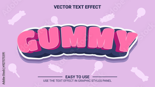 3d gummy editable text effect